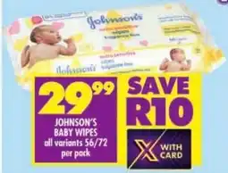 Shoprite Johnson's baby wipes offer