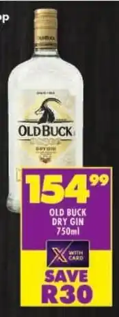 Shoprite Old buck dry gin offer
