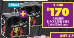 Shoprite Carling black label beer cans offer
