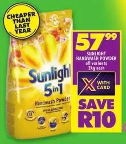 Shoprite Sunlight handwash powder offer