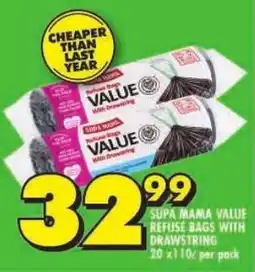 Shoprite Supa mama value refuse bags with drawstring offer