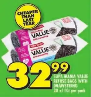 Shoprite Supa mama value refuse bags with drawstring offer