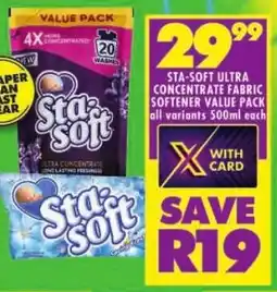 Shoprite Sta-soft ultra concentrate fabric softener value pack offer
