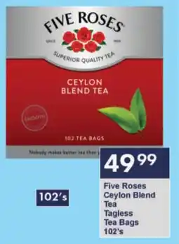 President Hyper Five Roses Ceylon Blend Tea Tagless Tea Bags offer