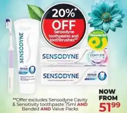 Dis-Chem Sensodyne toothpastes and toothbrushes offer