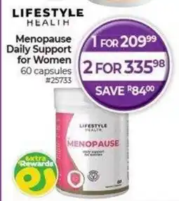 Dis-Chem Lifestyle Health Menopause Daily Support for Women offer