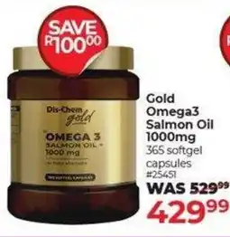 Dis-Chem Gold Omega3 Salmon Oil 1000mg offer