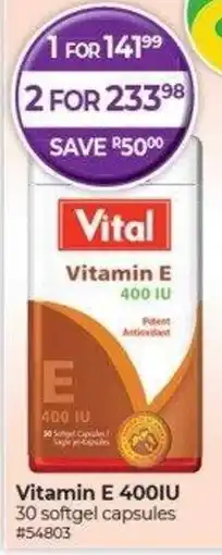 Dis-Chem Vital Vitamin E 400IU offer