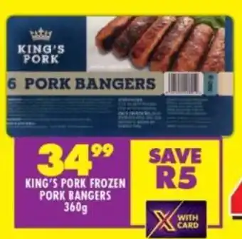 Shoprite King's pork frozen pork bangers offer