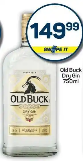 Pick n Pay Old Buck Dry Gin 750ml offer