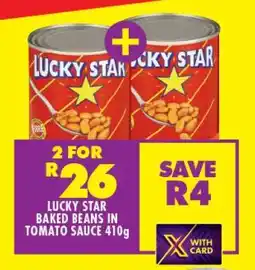 Shoprite LUCKY STAR BAKED BEANS IN TOMATO SAUCE 410g offer