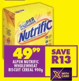 Shoprite ALPEN NUTRIFIC WHOLEWHEAT BISCUIT CEREAL 900g offer