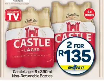 Pick n Pay Castle Lager 6 x 330ml Non-returnable Bottles offer