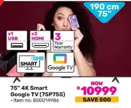 Game 75'' 4K Smart Google TV (75P755) offer