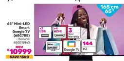 Game 65 Mini-LED Smart Google TV (65C755) offer