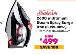 Game Sunbeam 2600 W Ultimum Steam Spray Surge Iron (SUSS-0026) offer