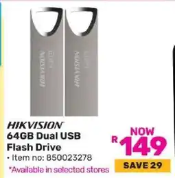 Game HIKVISION 64GB Dual USB Flash Drive offer