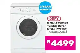 Game Defy 5 kg Air Vented Tumble Dryer offer