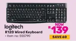 Game Logitech K120 Wired Keyboard offer