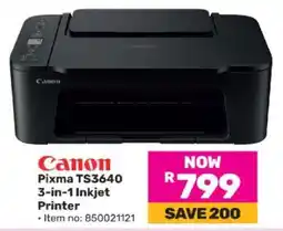 Game Canon Pixma TS3640 3-in-1 Inkjet Printer offer