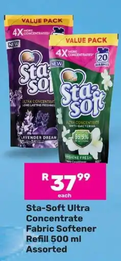 Game Sta-Soft Ultra Concentrate Fabric Softener Refill 500 ml Assorted offer