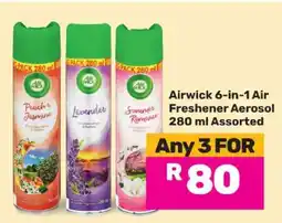 Game Airwick 6-in-1 Air Freshener Aerosol 280 ml Assorted offer