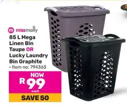 Game 85 L Mega Linen Bin Taupe OR Lucky Laundry Bin Graphite offer