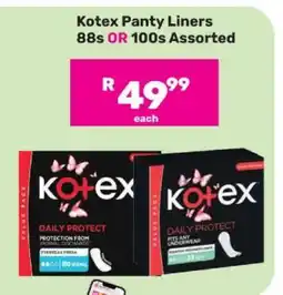 Game Kotex Panty Liners 88s OR 100s Assorted offer
