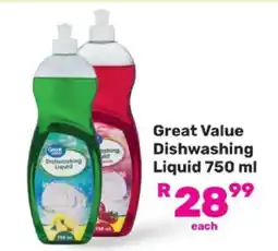 Game Great Value Dishwashing Liquid 750 ml offer
