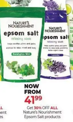 Dis-Chem Nature's Nourishment Epsom Salt products offer