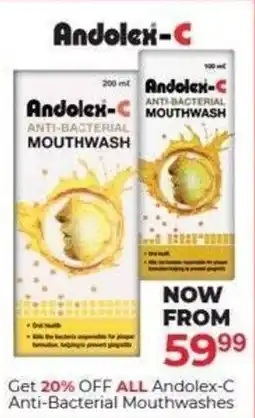 Dis-Chem Andolex-C Anti-Bacterial Mouthwashes offer