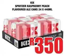 Boxer Liquors Kix spritzer raspberry peach flavoured ale cans offer