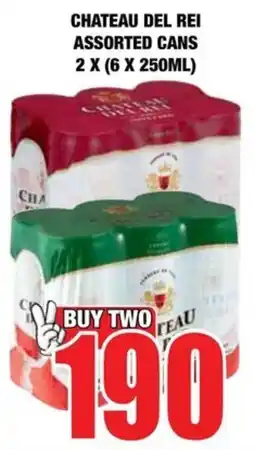 Boxer Liquors Chateau del rei assorted cans offer