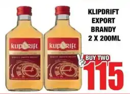 Boxer Liquors Klipdrift export brandy offer