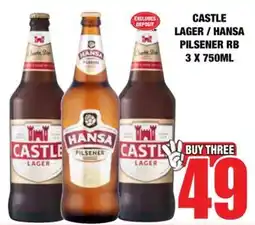 Boxer Liquors Castle lager/ hansa pilsener rb offer