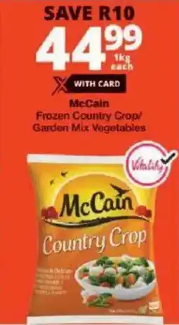 Checkers McCain Frozen Country Crop/ Garden Mix Vegetables offer