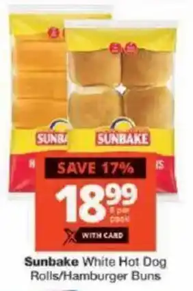 Checkers Sunbake White Hot Dog Rolls/ Hamburger Buns offer