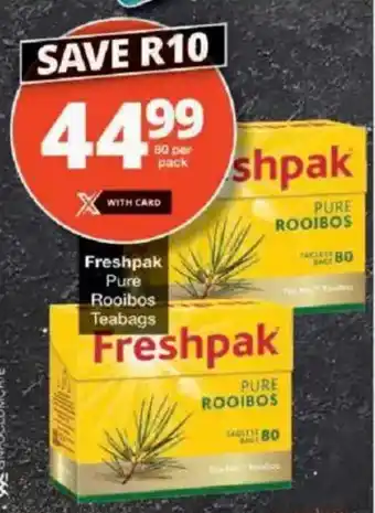 Checkers Freshpak Pure Rooibos Teabags offer