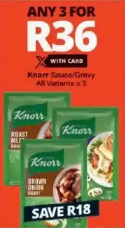 Checkers Knorr Sauce/ Gravy All Variants offer
