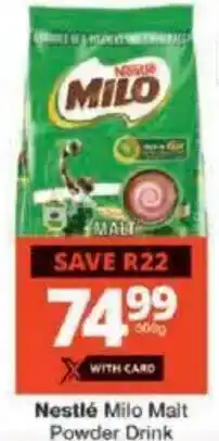Checkers Nestlé Milo Malt Powder Drink offer