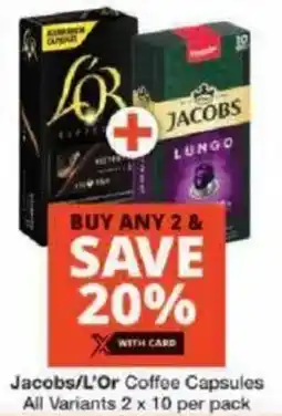 Checkers Jacobs/ L'Or Coffee Capsules All Variants offer