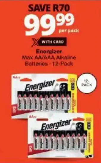 Checkers Energizer Max AA/AAA Alkaline Batteries offer