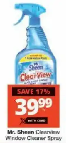 Checkers Mr. Sheen Clearview Window Cleaner Spray offer