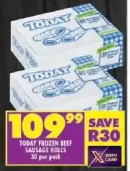 Shoprite Today frozen beef sausage rolls offer