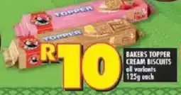 Shoprite Bakers topper cream biscuits all variants offer