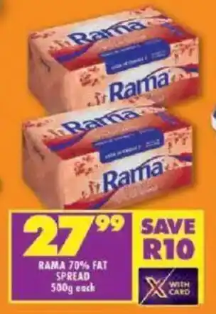 Shoprite Rama 70% fat spread offer