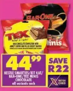Shoprite Nestle smarties/ kit kat/ bar-one/ tex minis chocolate offer