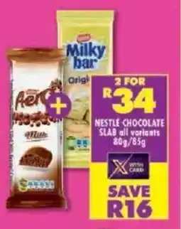 Shoprite Nestle chocolate slab all variants offer