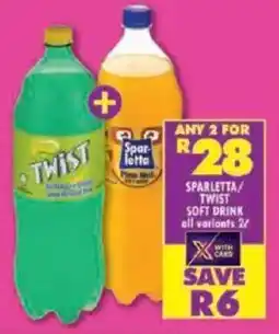 Shoprite Sparletta/ twist soft drink all variants offer