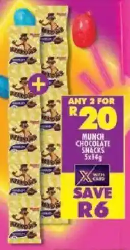 Shoprite Munch chocolate snacks offer